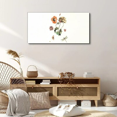 Floral motifs with insects Canvas print