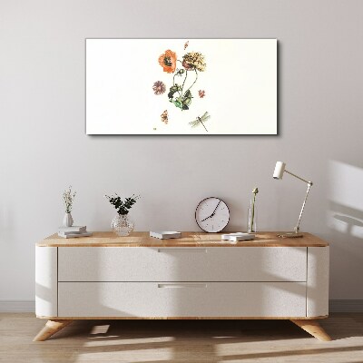 Floral motifs with insects Canvas print