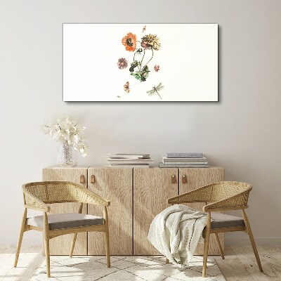 Floral motifs with insects Canvas print