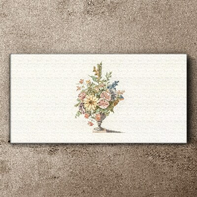 Flower bouquet in a vase Canvas print