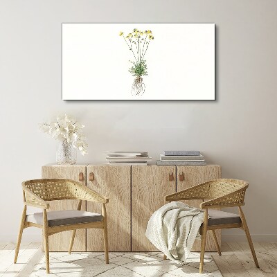 Golden Flowers with Roots Canvas print