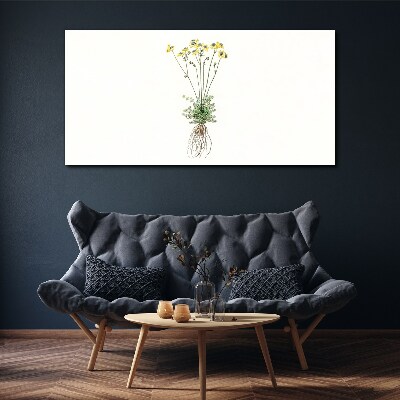 Golden Flowers with Roots Canvas print