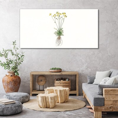 Golden Flowers with Roots Canvas print
