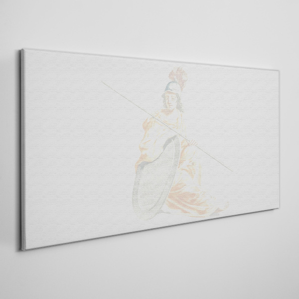 Defender with shield and spear Canvas print