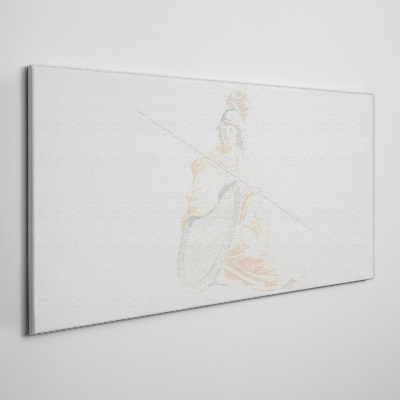 Defender with shield and spear Canvas print