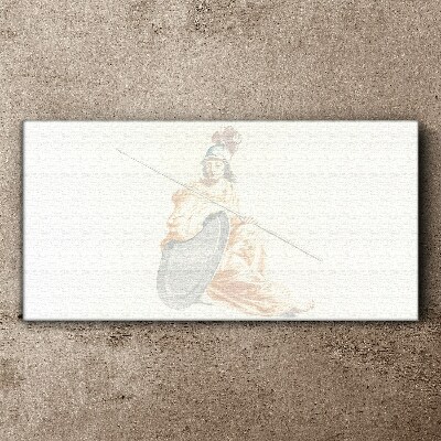 Defender with shield and spear Canvas print