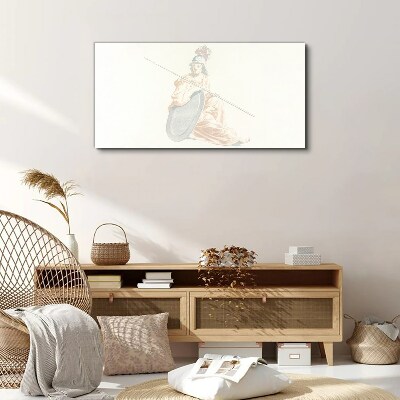 Defender with shield and spear Canvas print