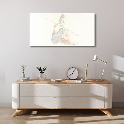Defender with shield and spear Canvas print
