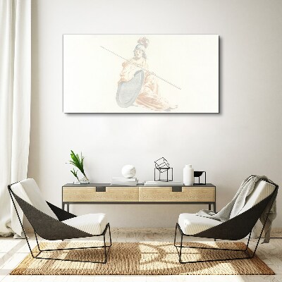 Defender with shield and spear Canvas print