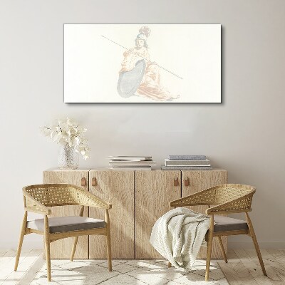 Defender with shield and spear Canvas print