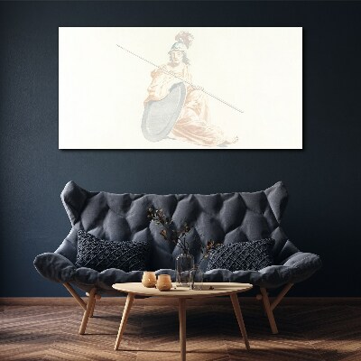 Defender with shield and spear Canvas print