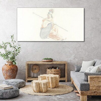 Defender with shield and spear Canvas print