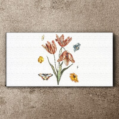 Flowers and butterflies in harmony Canvas print