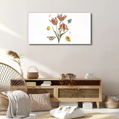 Flowers and butterflies in harmony Canvas print