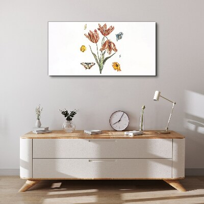Flowers and butterflies in harmony Canvas print