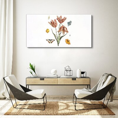 Flowers and butterflies in harmony Canvas print