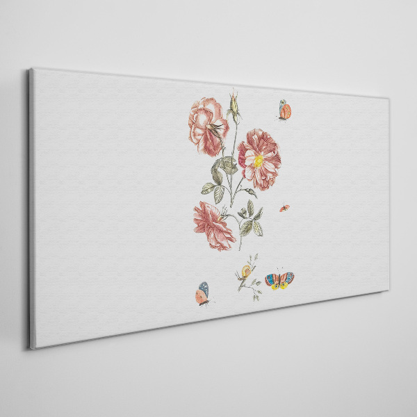 Floral motif with insects Canvas print