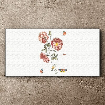 Floral motif with insects Canvas print