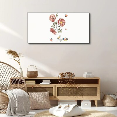 Floral motif with insects Canvas print