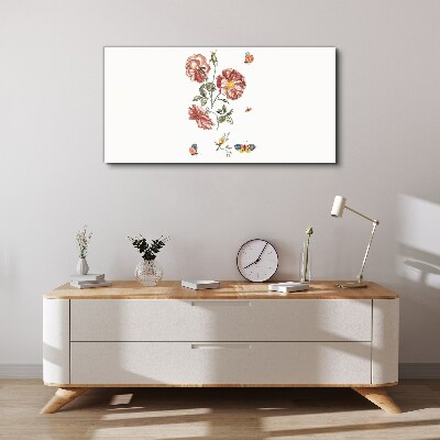 Floral motif with insects Canvas print