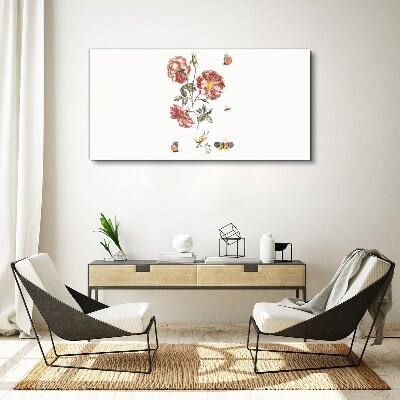 Floral motif with insects Canvas print