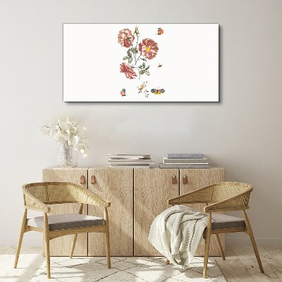 Floral motif with insects Canvas print