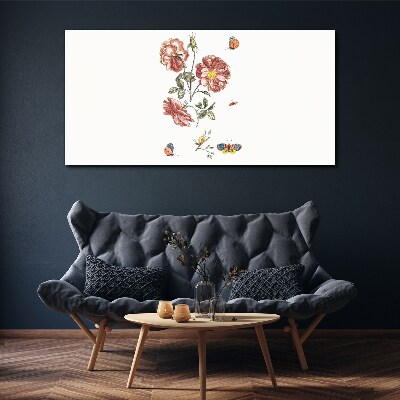Floral motif with insects Canvas print
