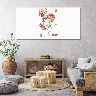 Floral motif with insects Canvas print