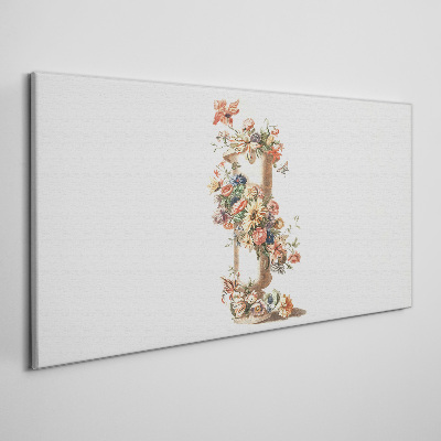 Floral vase with a nature motif Canvas print