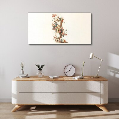 Floral vase with a nature motif Canvas print