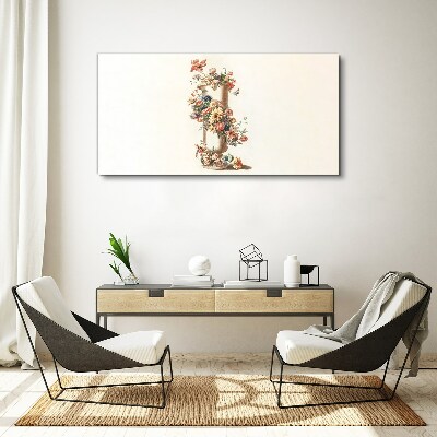 Floral vase with a nature motif Canvas print