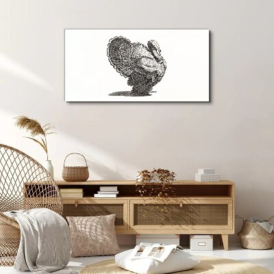 Drawing animal bird turkey Canvas print