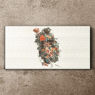 Floral vase in delicate colors Canvas print