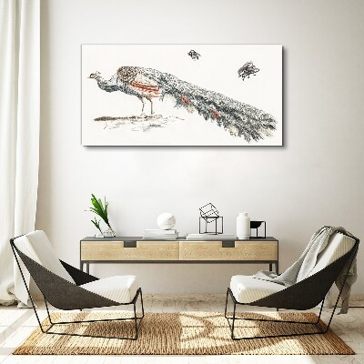 Peacock with flies Canvas print
