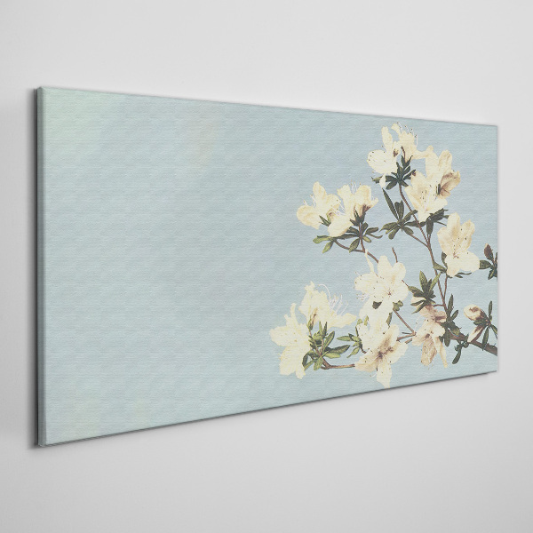 Floral composition on a blue background Canvas print