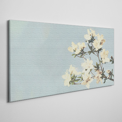 Floral composition on a blue background Canvas print