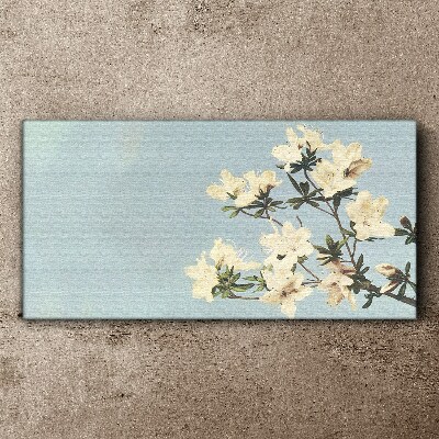 Floral composition on a blue background Canvas print
