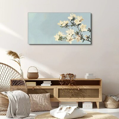 Floral composition on a blue background Canvas print