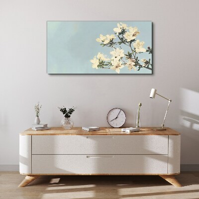Floral composition on a blue background Canvas print