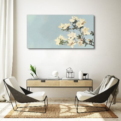 Floral composition on a blue background Canvas print