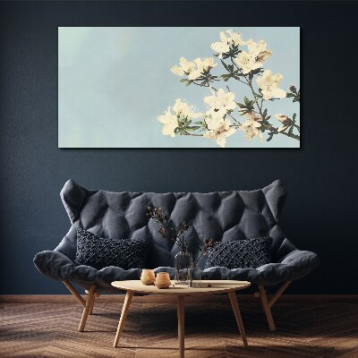 Floral composition on a blue background Canvas print
