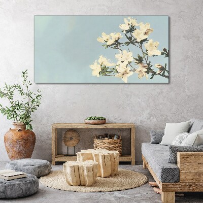 Floral composition on a blue background Canvas print