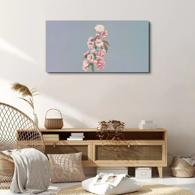 Floral landscape in pastel shades Canvas print