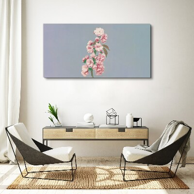 Floral landscape in pastel shades Canvas print