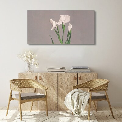 Flowers on a gray background Canvas print