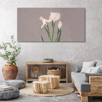 Flowers on a gray background Canvas print