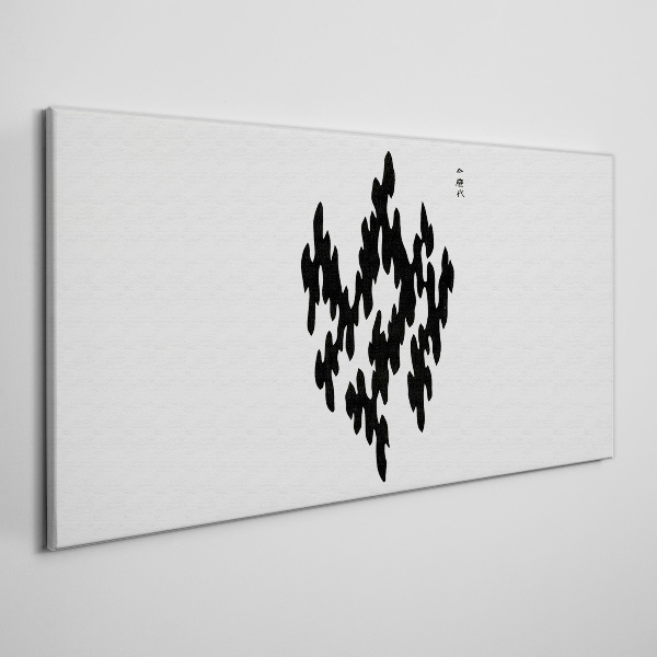 Black figures on a white background Canvas print