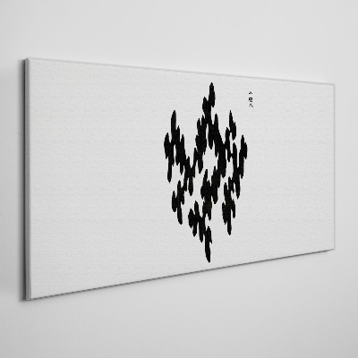 Black figures on a white background Canvas print