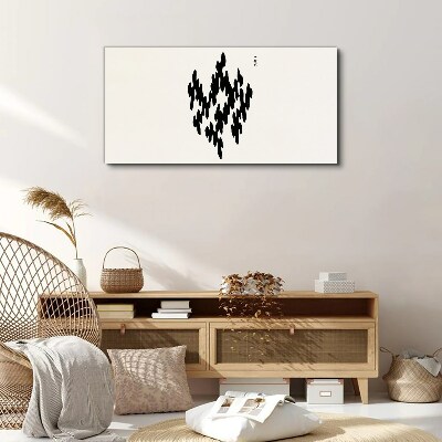 Black figures on a white background Canvas print