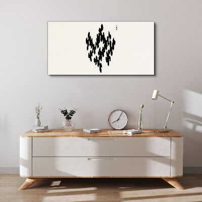 Black figures on a white background Canvas print